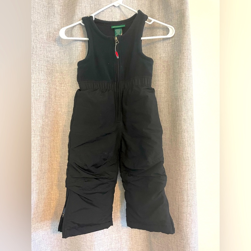 LL Bean Toddler Overall Snowpants 2T Black